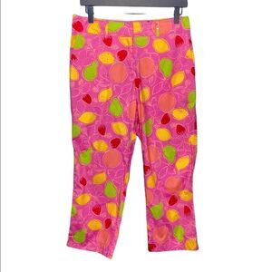 Lilly Pulitzer Crop Capri Pants Pink Fruit Size 6